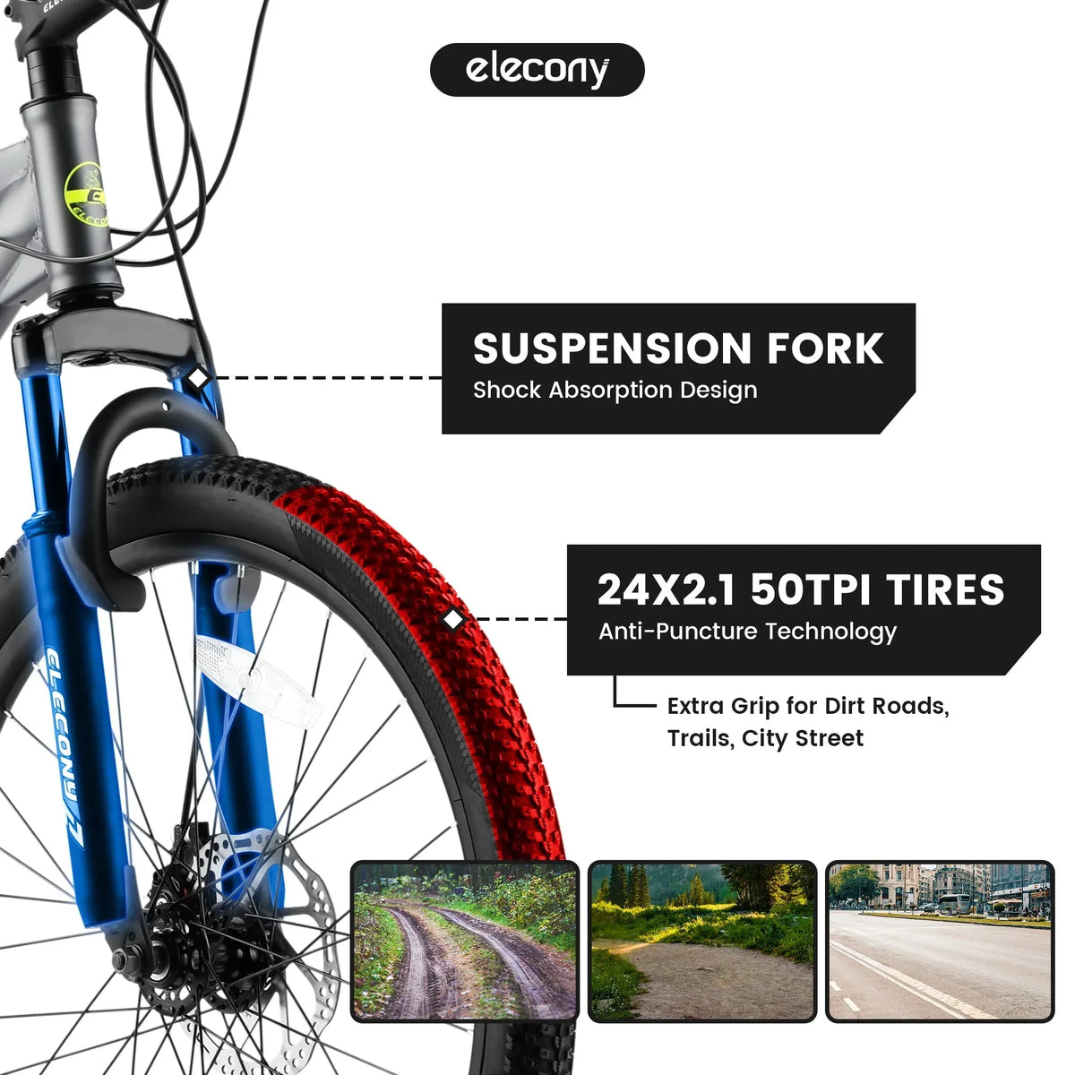 2026 NewClearance! Saver100 24 Inch Mountain Bike Boys Girls, Steel Frame, Shimano 21 Speed Mountain Bicycle with Daul Disc Brakes and Front Suspension MTB