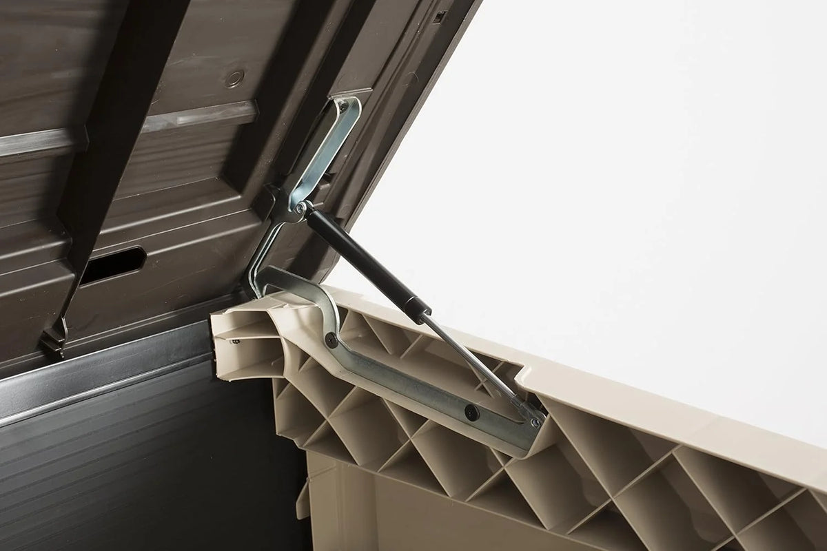 2026 Keter Sio Max -Cobertizo de jardín exterior, Capacidad 1200L, Color Topo/Beige, 145.5 x 125 x 82 cm