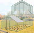 2026 Sonnewelt Corral exterior 3x6x2m Gallinero de acero galvanizado Jaula para animales pequeños Casa de pollos Techo Gallinero avícola con techo parasol y puerta para jaula de mascotas Jaula de pollos Jaula de pájaros Animales pequeños Plantas