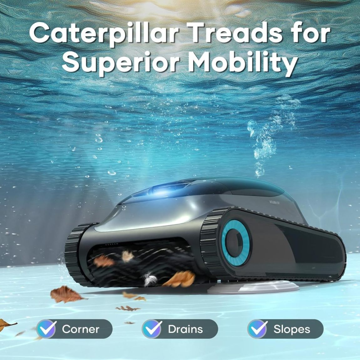 2026 Robot aspirador AIPER Scuba S1 para piscinas, suelo y paredes, línea de flotación, inalámbrico, 4 modos, 150 minutos de autonomía, capacidad para trepar paredes, navegación inteligente 2.0, ideal para piscinas enterradas de 150 m².