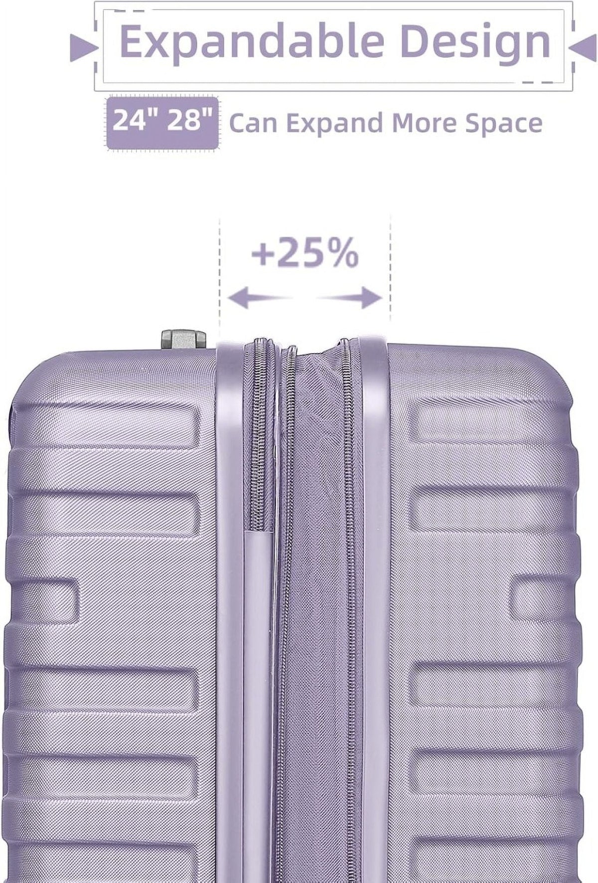 2026 New6-Piece Hardshell Luggage Set with Expandable Spinner Suitcases & TSA Lock, 25% Extra Capacity, Duffel Bag & Toiletry Kit, Cream ABS Suitcases