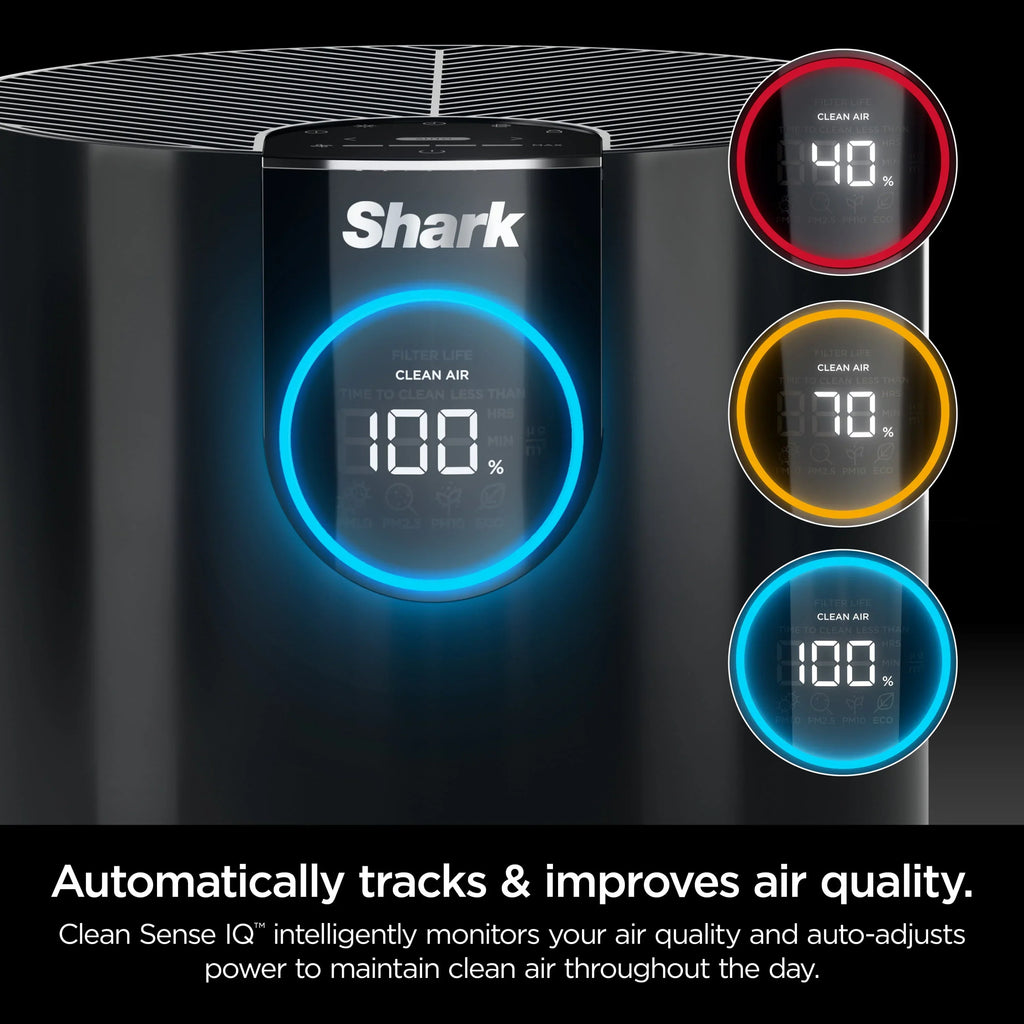 2026 NewShark Air Purifier with Nanoseal HEPA, Cleansense IQ, Odor Lock, Cleans up to 500 Sq. ft, Charcoal Grey, HP100