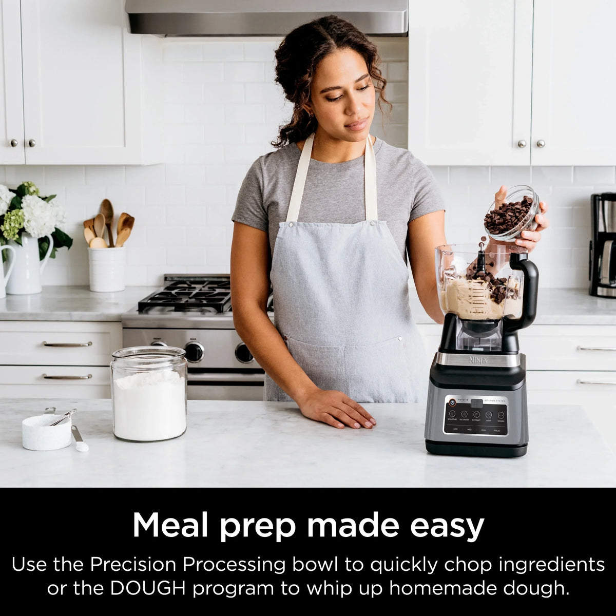 2026 NewNinja Professional Plus Kitchen System, 1400 Watts, 5 Presets for Smoothies, Chopping, Dough with Auto IQ, 72-oz.* Blender Pitcher, 64-oz. Processor Bowl, 24-oz. To-Go Cups, Black, BN800