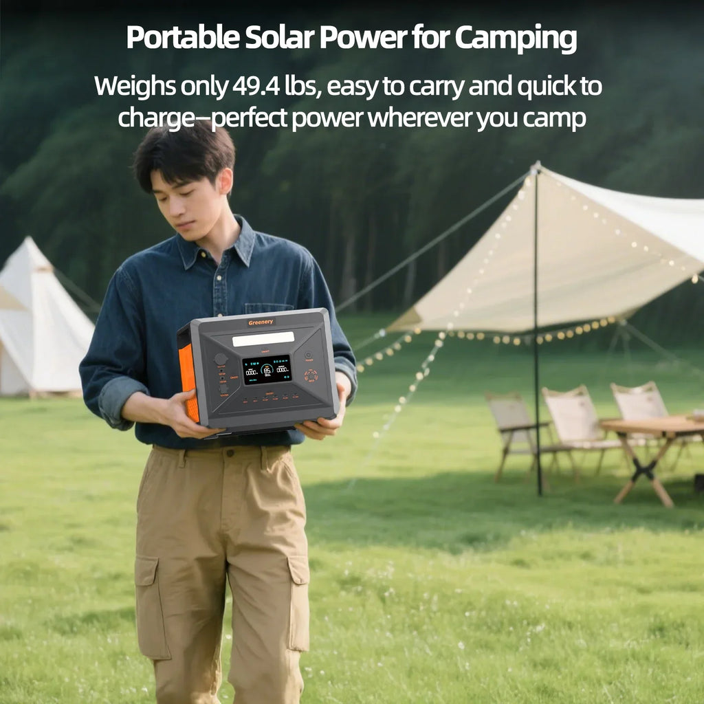 2026 NewSolarplay 2400W(4800W Peak) Solar Generator, with 400W Solar Panel,2160Wh Portable LiFePO4 Battery Power Station for Camping Home Backup RV