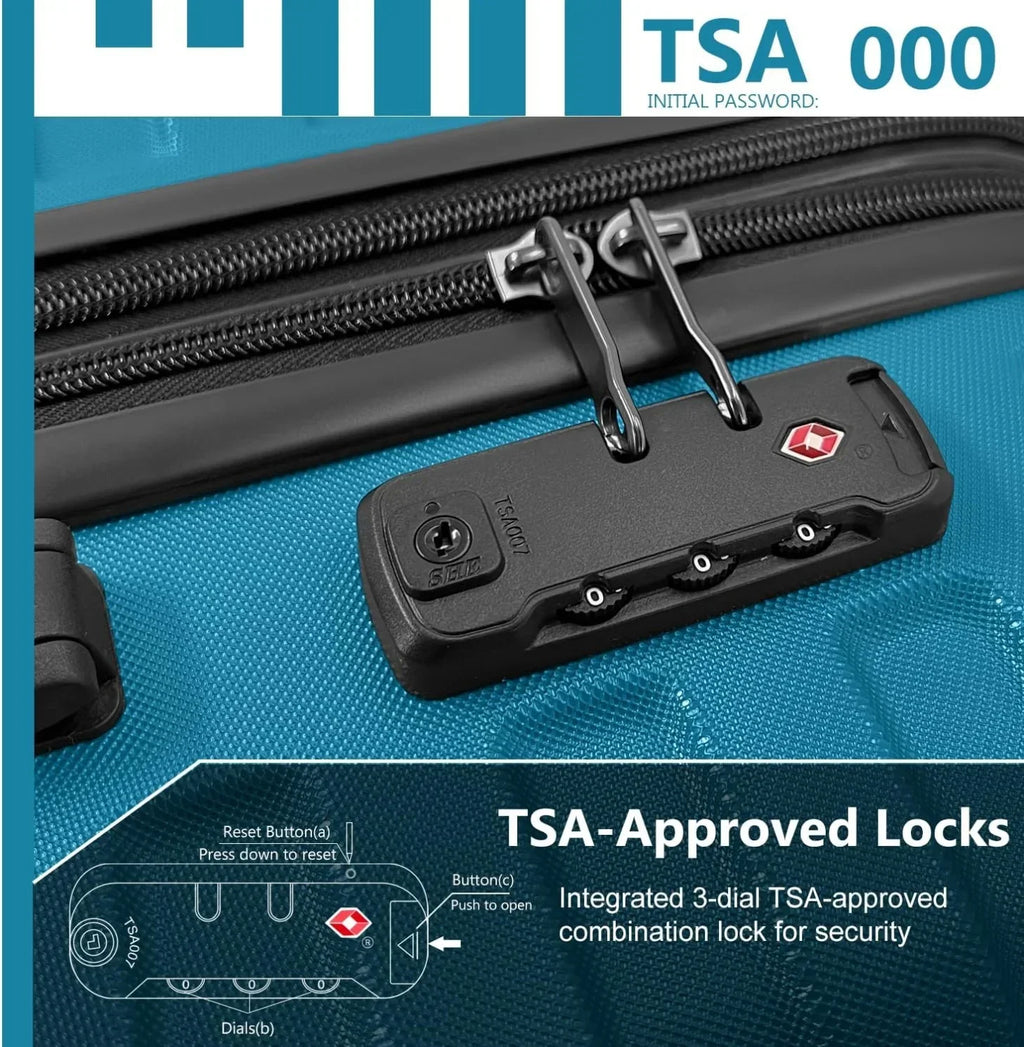 2026 New6-Piece Hardshell Luggage Set with Expandable Spinner Suitcases & TSA Lock, 25% Extra Capacity, Duffel Bag & Toiletry Kit, Cream ABS Suitcases