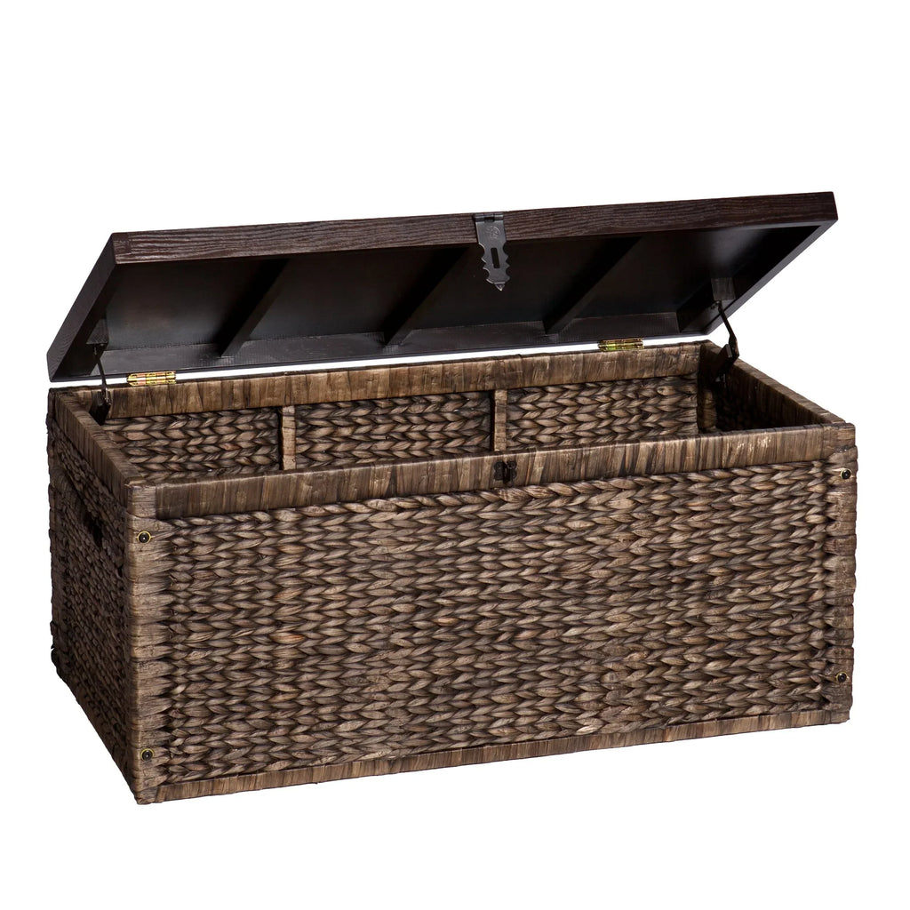 2026 NewSamford Water Hyacinth Storage Trunk, Blackwashed with Espresso