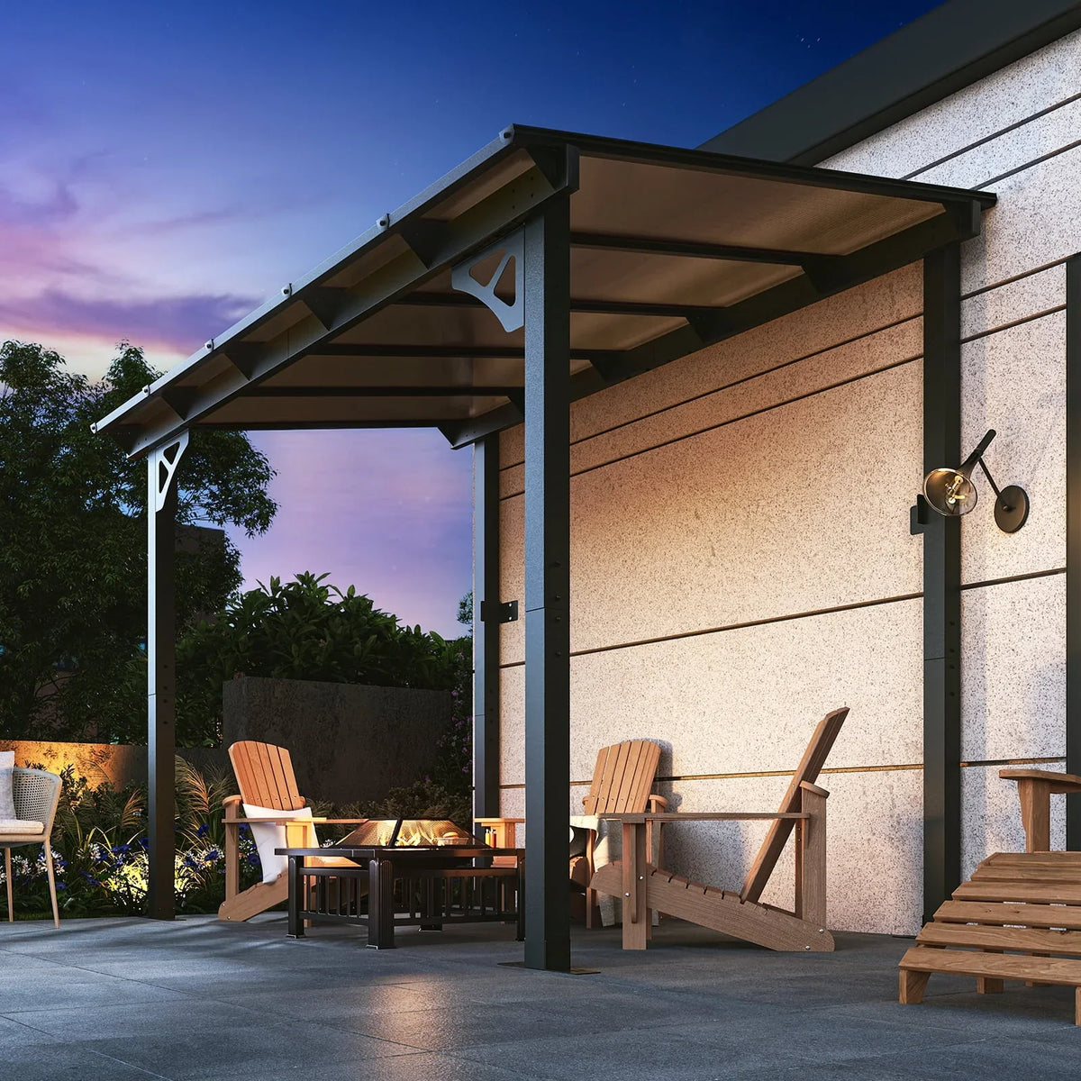 2026 NewAoxun 8' x 5' Gazebo for Patio, Gazebo Pergola with Sloped Roof, Grill Gazebo Large Wall-Mounted Heavy Duty Awnings, for Backyard, Deck, Patio