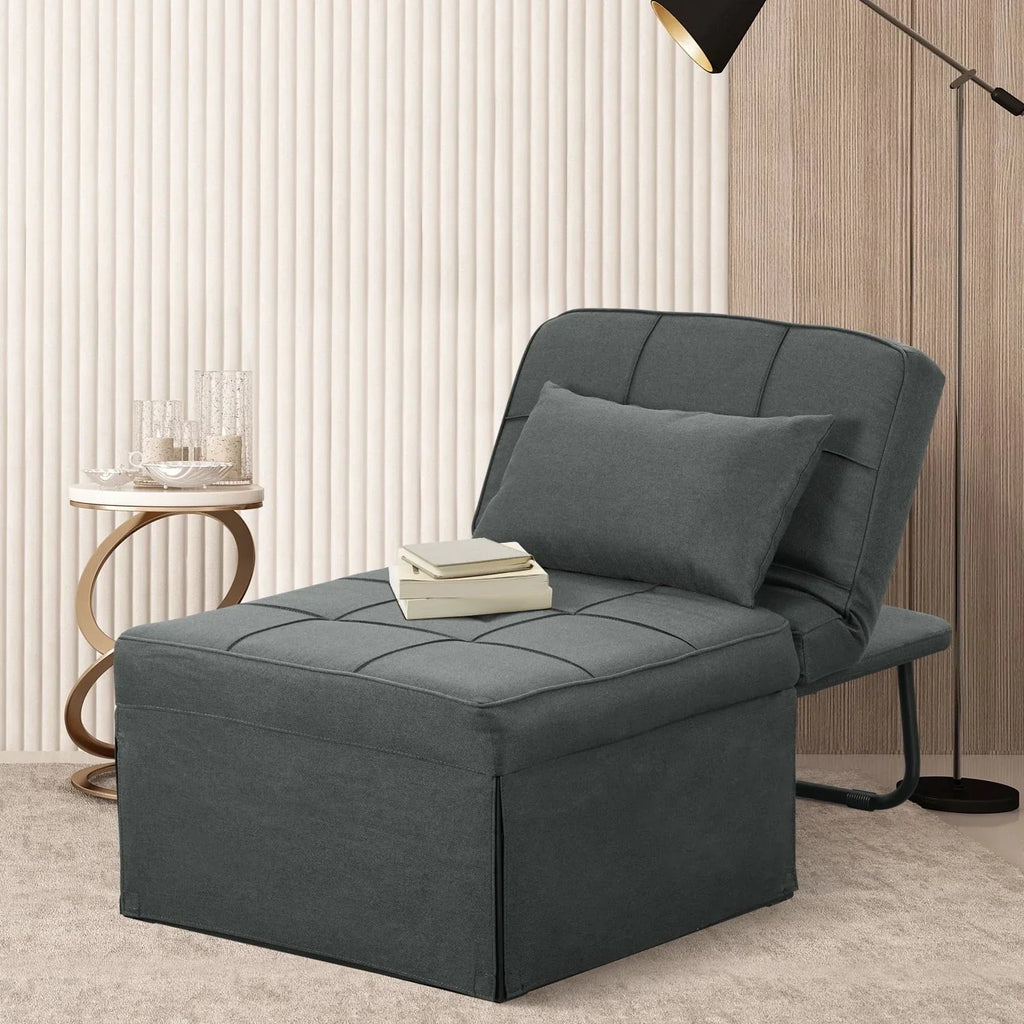 2026 NewAinfox Folding Sofa Bed, 4 in 1 Daybeds Ottoman Chair Lounge Couch for Guest Sleeper, Suitable for Modern Living Room, Bedroom, Small Single Size(Dark Grey)