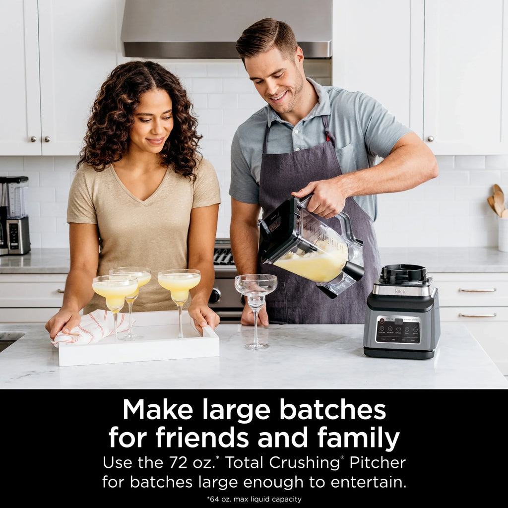 2026 NewNinja Professional Plus Kitchen System, 1400 Watts, 5 Presets for Smoothies, Chopping, Dough with Auto IQ, 72-oz.* Blender Pitcher, 64-oz. Processor Bowl, 24-oz. To-Go Cups, Black, BN800