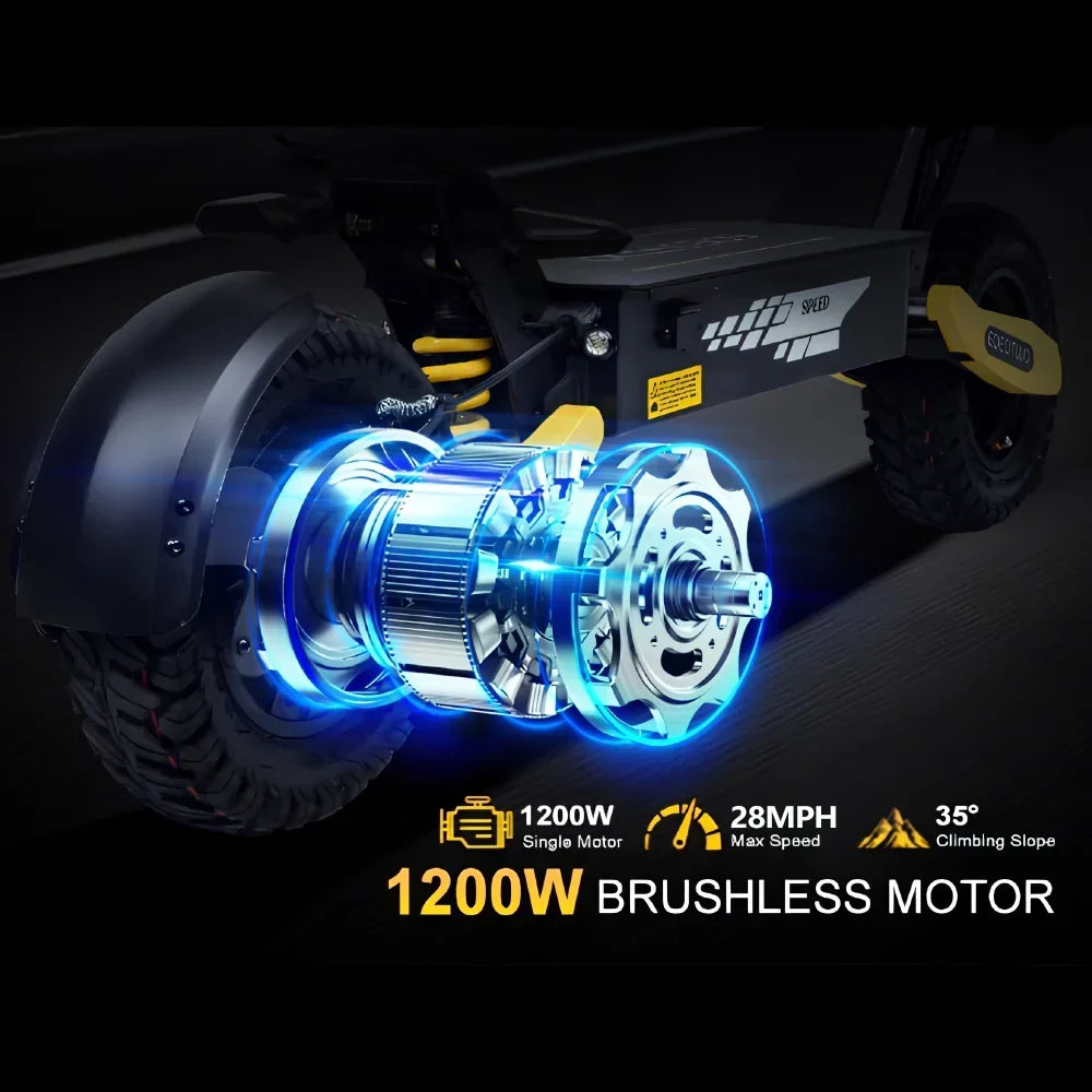 2026 NewOff Road Electric Scooter for Adults, 1200W Motor Fast E Scooter, Up to 28MPH Top Speed & 20Miles Long Range, 11" Off-Road Tires, 330lbs MAX Load, Foldable