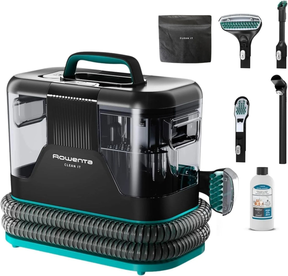 2026 Rowenta Clean It, Aspirador de tapicerías, Limpieza Rápida y Fácil, Apto para Suciedad de Mascotas, Alfombras, Interior del Coche, 750w, 6acc, IN5020F0