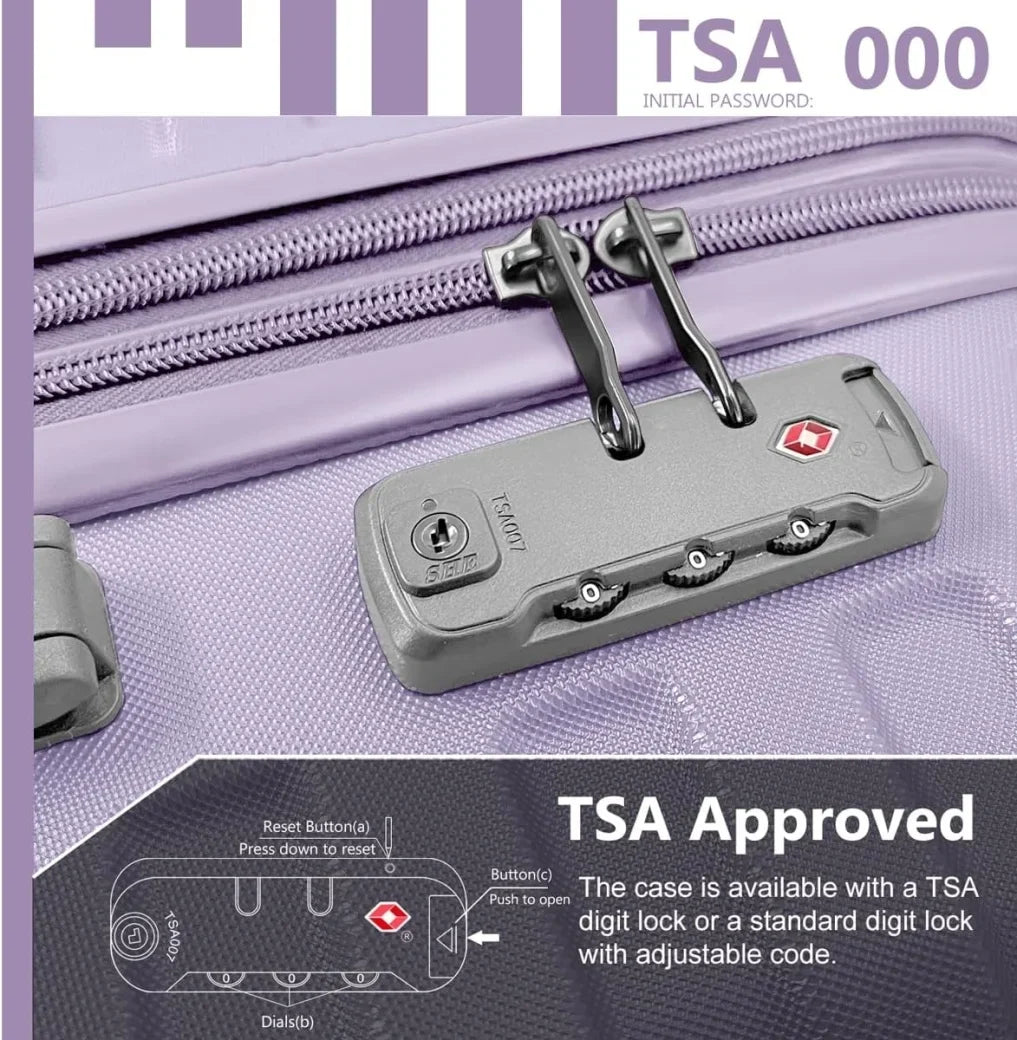 2026 New6-Piece Hardshell Luggage Set with Expandable Spinner Suitcases & TSA Lock, 25% Extra Capacity, Duffel Bag & Toiletry Kit, Cream ABS Suitcases
