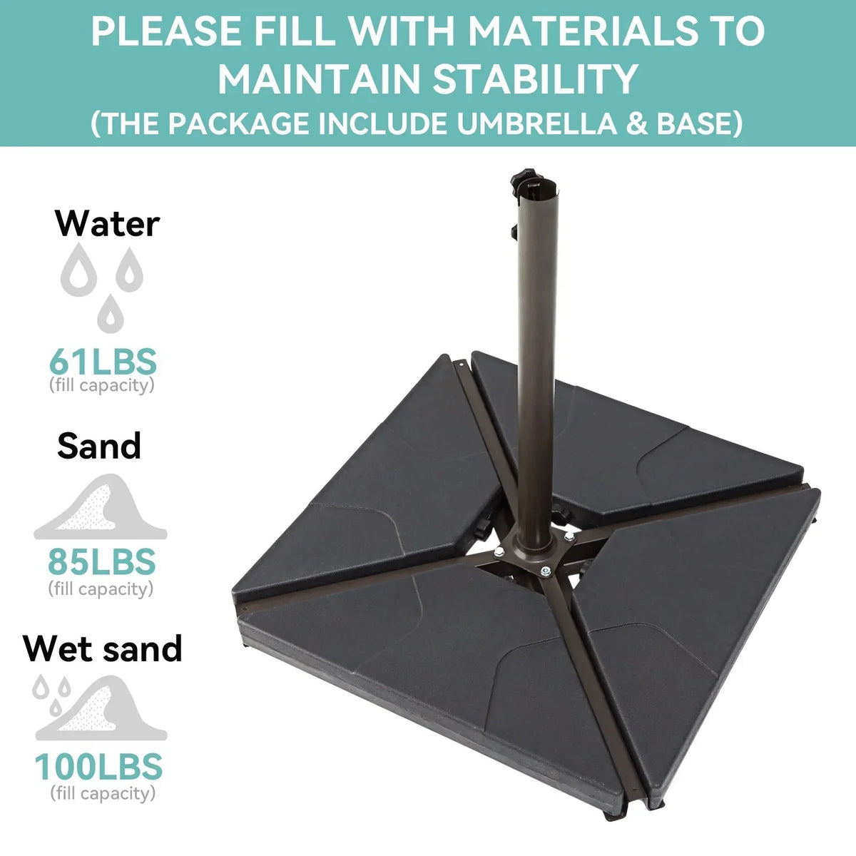 2026 NewJUSTLET 10ft Heavy Duty Patio Hanging Offset Cantilever Patio Umbrella W/ 4-Piece Base Included Included, Beige