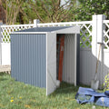 2026 NewOutsunny 4' x 7.6' Storage Shed, Galvanized, Locking, Gray