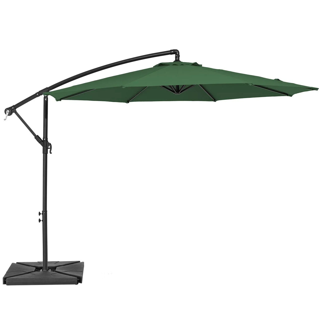 2026 NewJUSTLET 10ft Heavy Duty Patio Hanging Offset Cantilever Patio Umbrella W/ 4-Piece Base Included Included, Beige
