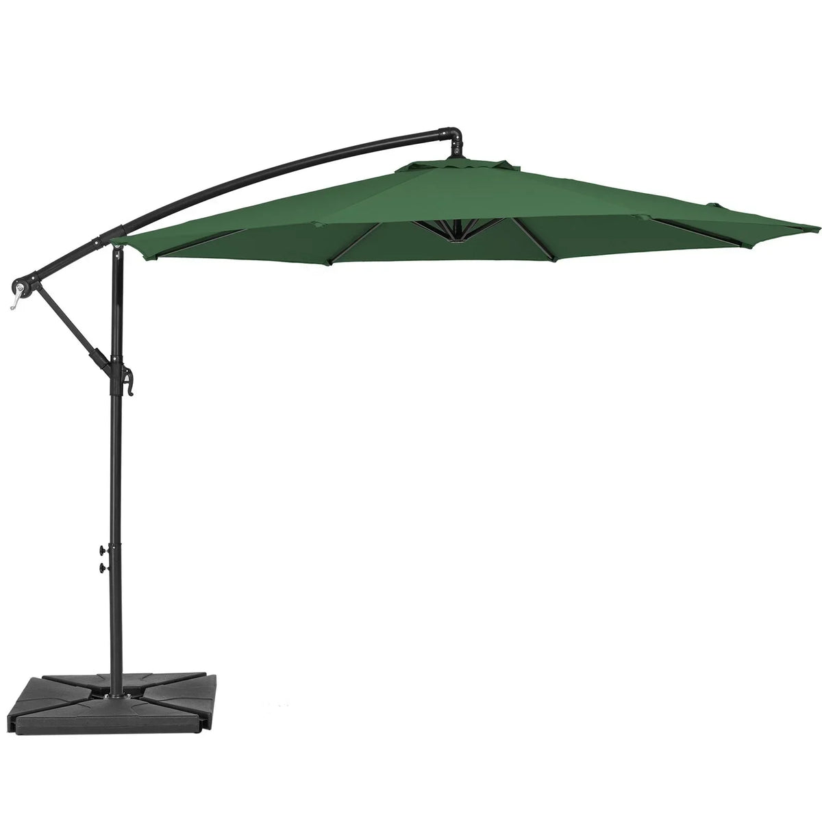 2026 NewJUSTLET 10ft Heavy Duty Patio Hanging Offset Cantilever Patio Umbrella W/ 4-Piece Base Included Included, Beige