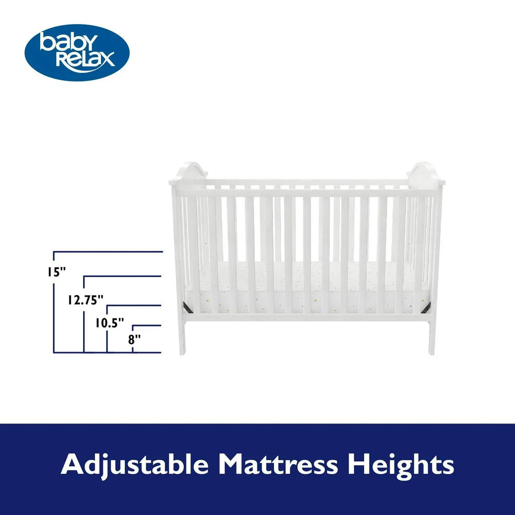 2026 NewBaby Relax Adele 3-in-1 Convertible Crib. White