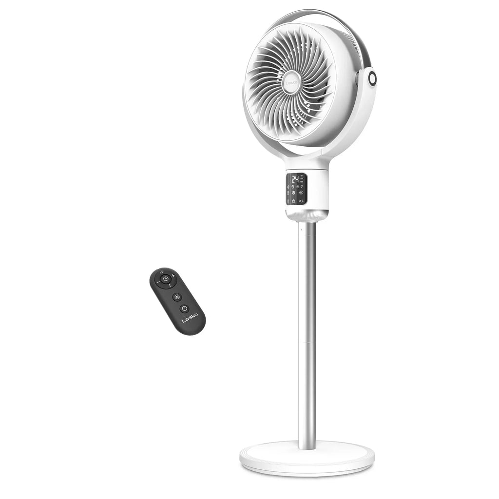 2026 NewLasko Whirlwind 7" 24-Speed Orbital Motion 25ft/s Airflow Remote Control Pedestal Fan, APDC301