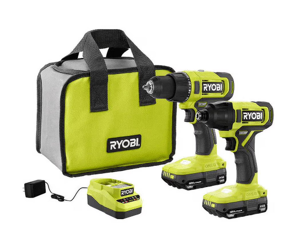 2026 NewRYOBI ONE+ 18V Cordless 2-Tool Combo Kit with Drill/Driver, Impact Driver, (2) 1.5 Ah Batteries, and Charger