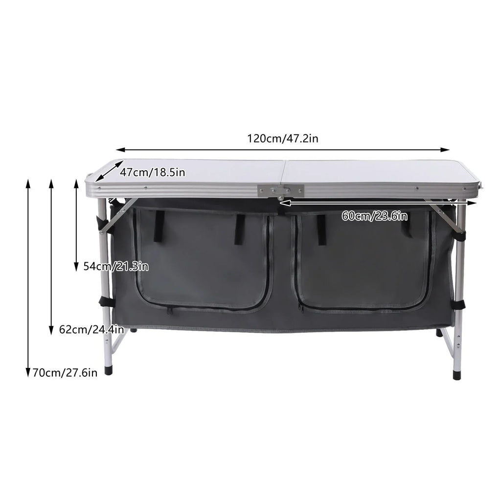 2026 NewFolding Camping Table Portable Aluminum Camping Table Height Adjustable Camping Cook Station for Indoor Outdoor