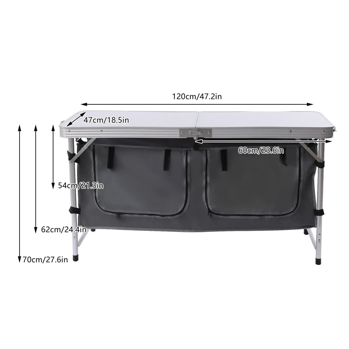 2026 NewFolding Camping Table Portable Aluminum Camping Table Height Adjustable Camping Cook Station for Indoor Outdoor