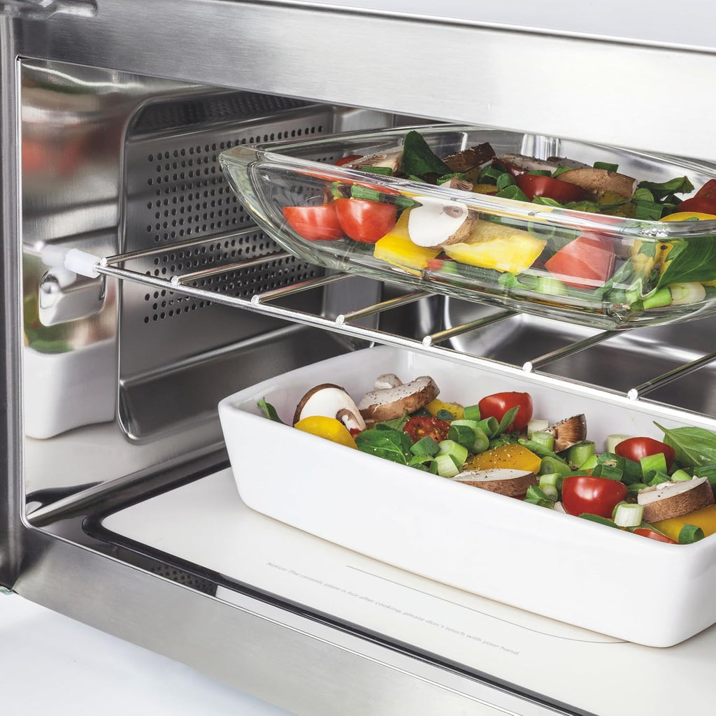 2026 CASO MG 20 Cube Ceramic Microondas 2 en 1 sin plato giratorio con parrilla de 1000 W, 20 L, 13 programas automáticos, plateado