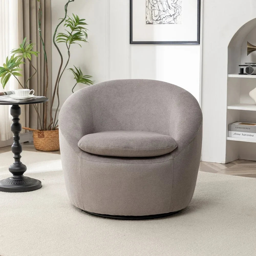 2026 NewRoundhill Furniture Winnie Modern Barrel Chair, 360" Swivel