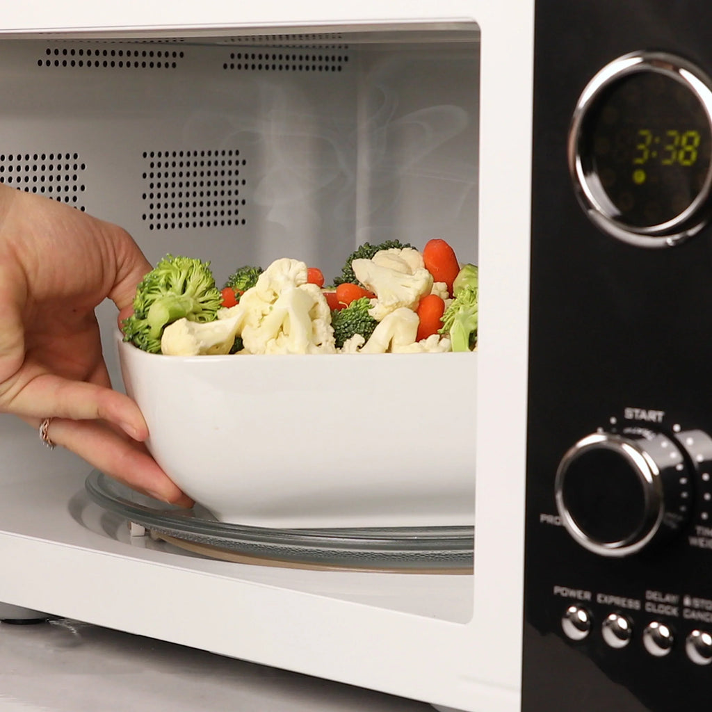 2026 NewNostalgia Retro Microwave for Countertop 0.9 cu ft Vintage Microwave, Ivory