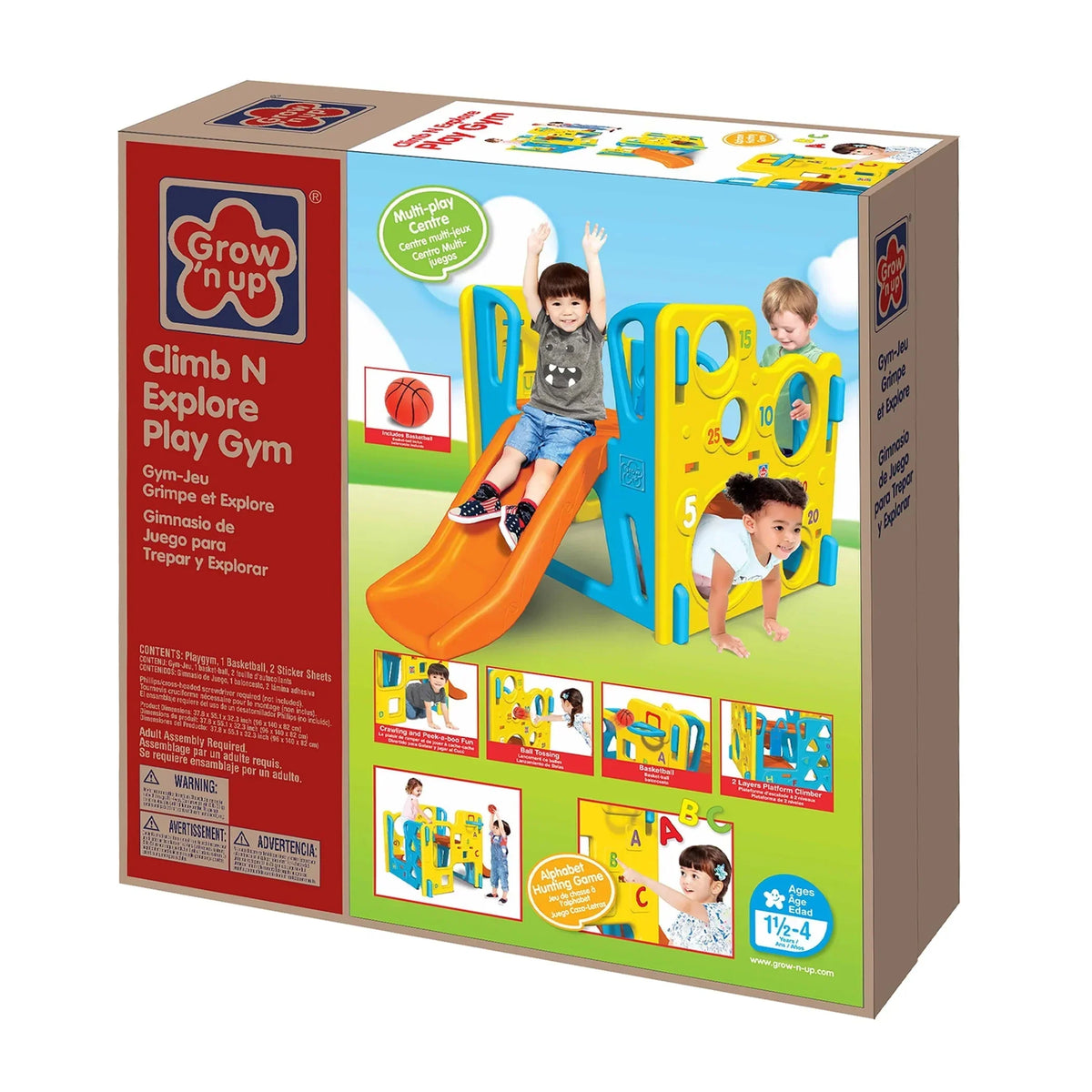 2026 NewGrow'n up Climb & Slide Play Gym Outdoor/Indoor Use Ages 1.5 Years to 4 Years
