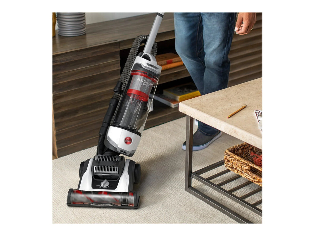 2026 NewHoover Bagless Upright Vacuum, High Performance, Pet Friendly, Swivel Design, with Dusting Brush, Extension Wand, HEPA Filter, Crevice & Upholstery Tool, 110 V Red/Grey