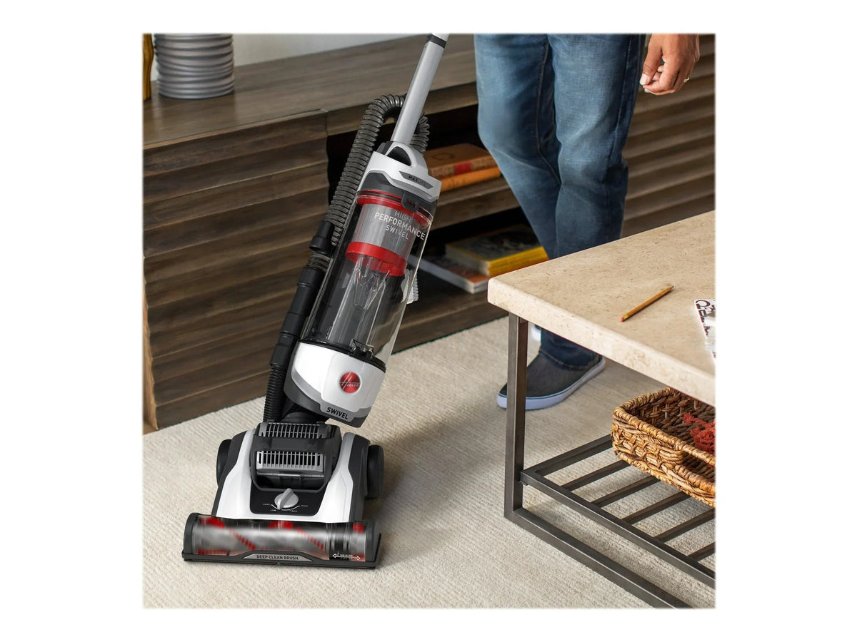 2026 NewHoover Bagless Upright Vacuum, High Performance, Pet Friendly, Swivel Design, with Dusting Brush, Extension Wand, HEPA Filter, Crevice & Upholstery Tool, 110 V Red/Grey
