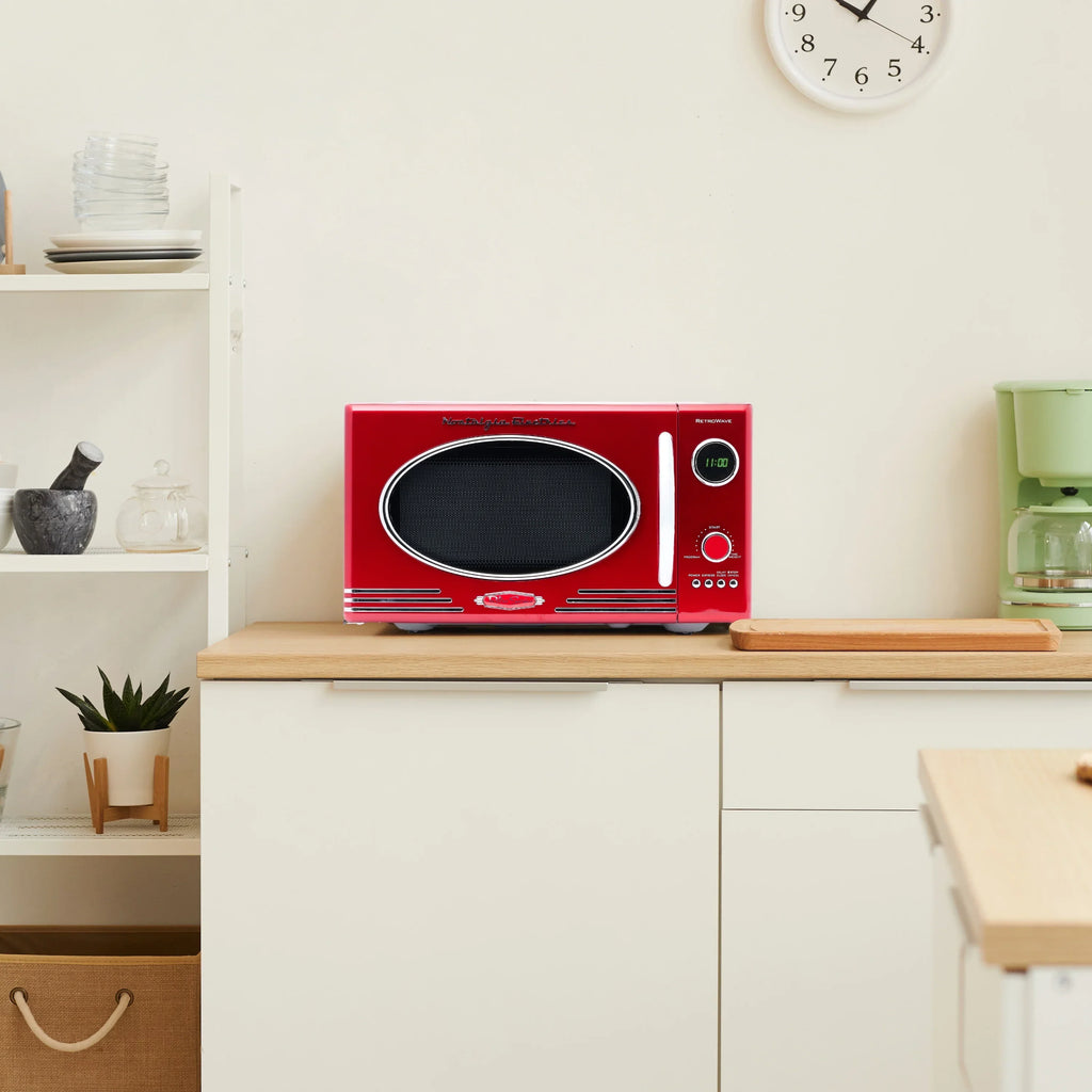 2026 NewNostalgia Retro Microwave for Countertop 0.9 cu ft Vintage Microwave, Ivory