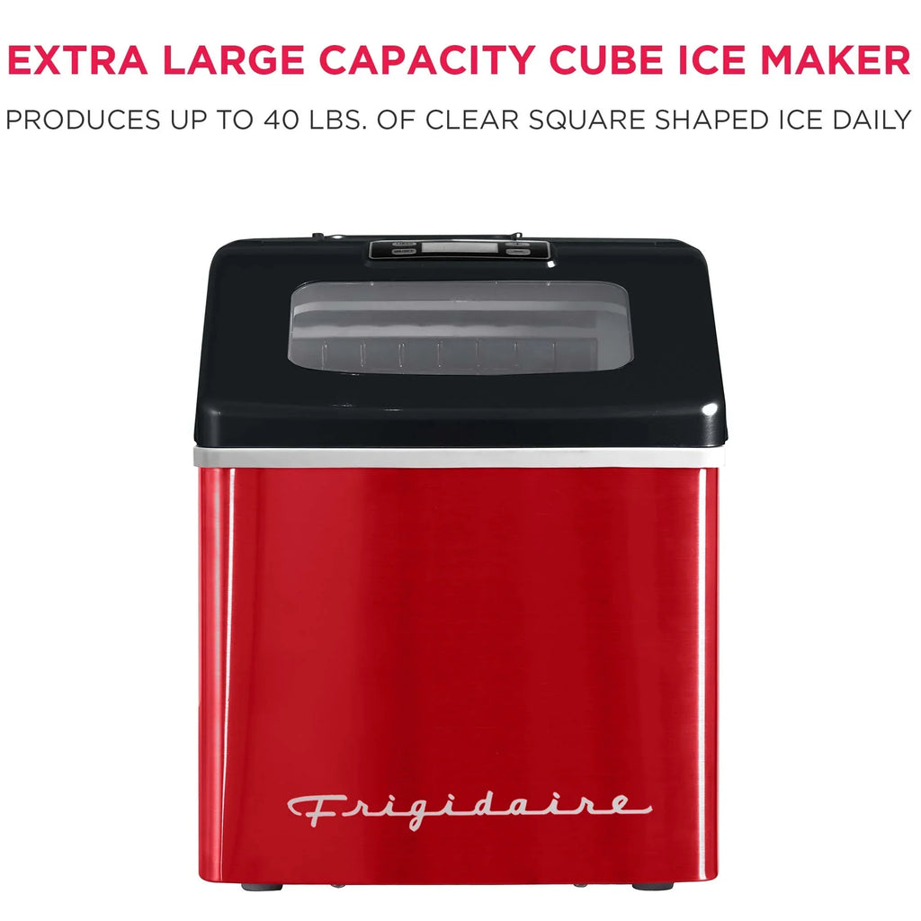 2026 NewFrigidaire 40lbs. Countertop Clear Square Ice Maker - Stainless Steel