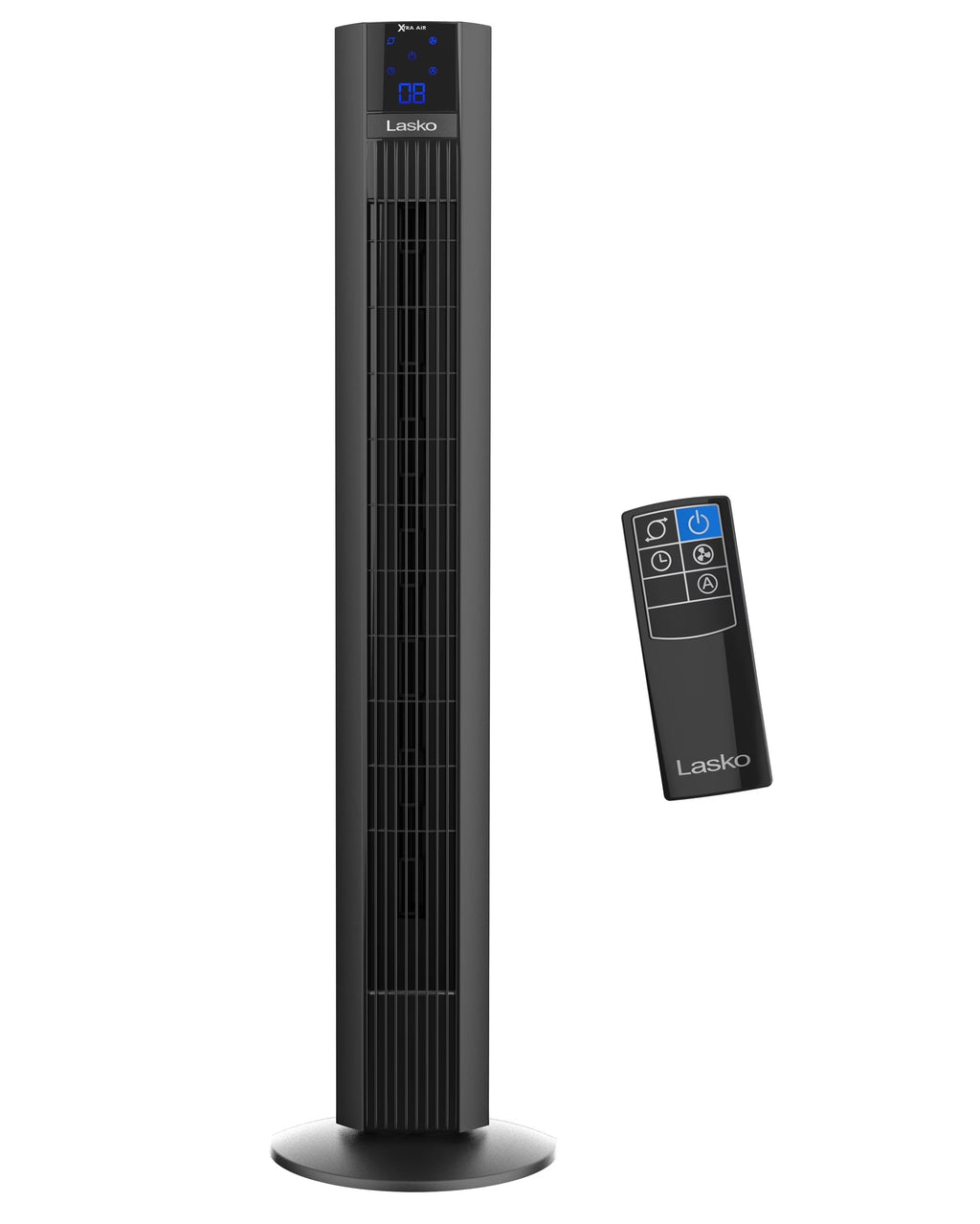 2026 NewLasko Xtra Air 48" 4-Speed Oscillating Remote Controlled Tower Fan, Black T48336