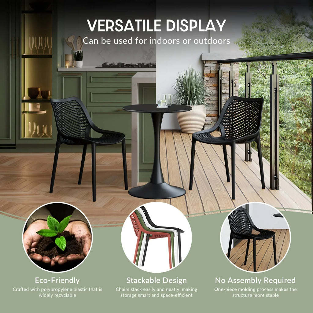 2026 NewWestinTrends Playa 3-Piece Outdoor Resin Patio Bistro Set with Stackable Patio Dining Side Chairs, Olive Green