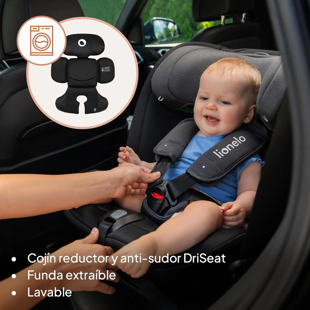 2026 LIONELO Bastiaan RWF i-Size Silla de Coche para Bebé Giratoria 360° 0-36kg, Instalaciión Delantera y Trasera (18kg), ISOFIX TopTether, Reposacabezas y Respaldo Ajustables Protección Lateral