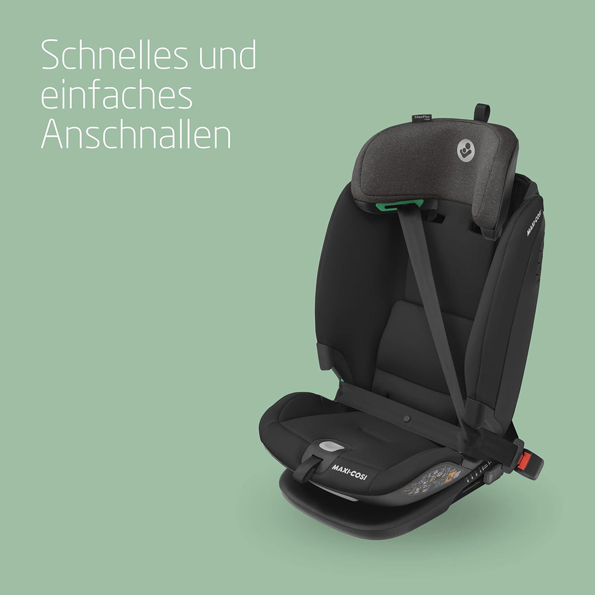2026 Silla de coche convertible Maxi-Cosi Titan Plus i-Size, de 15 meses a 12 años (76-150 cm), protección contra impactos laterales G-CELL, 4 posiciones de reclinado, reposacabezas acolchado con espuma suave, color negro auténtico.