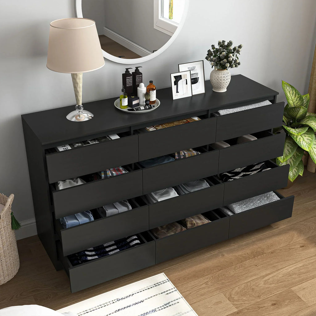 2026 NewResenkos Modern Mid Century 6 Drawer Wide Dressers Chests for Bedroom, Chest of Drawer Organizer Grey