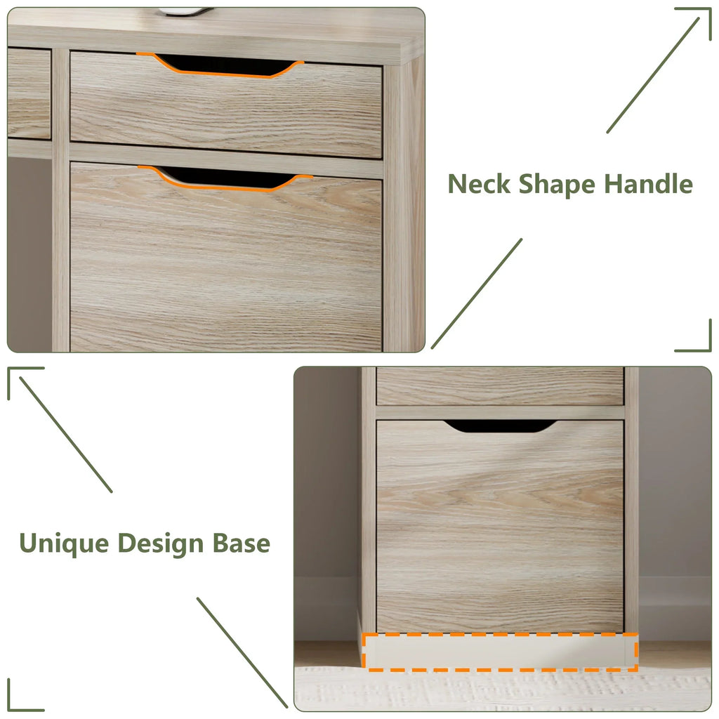 2026 NewDreamCurship White Desk with Drawers, Modern Computer Desk with File Drawers, Home Office Study Writing Desk with Storage, White