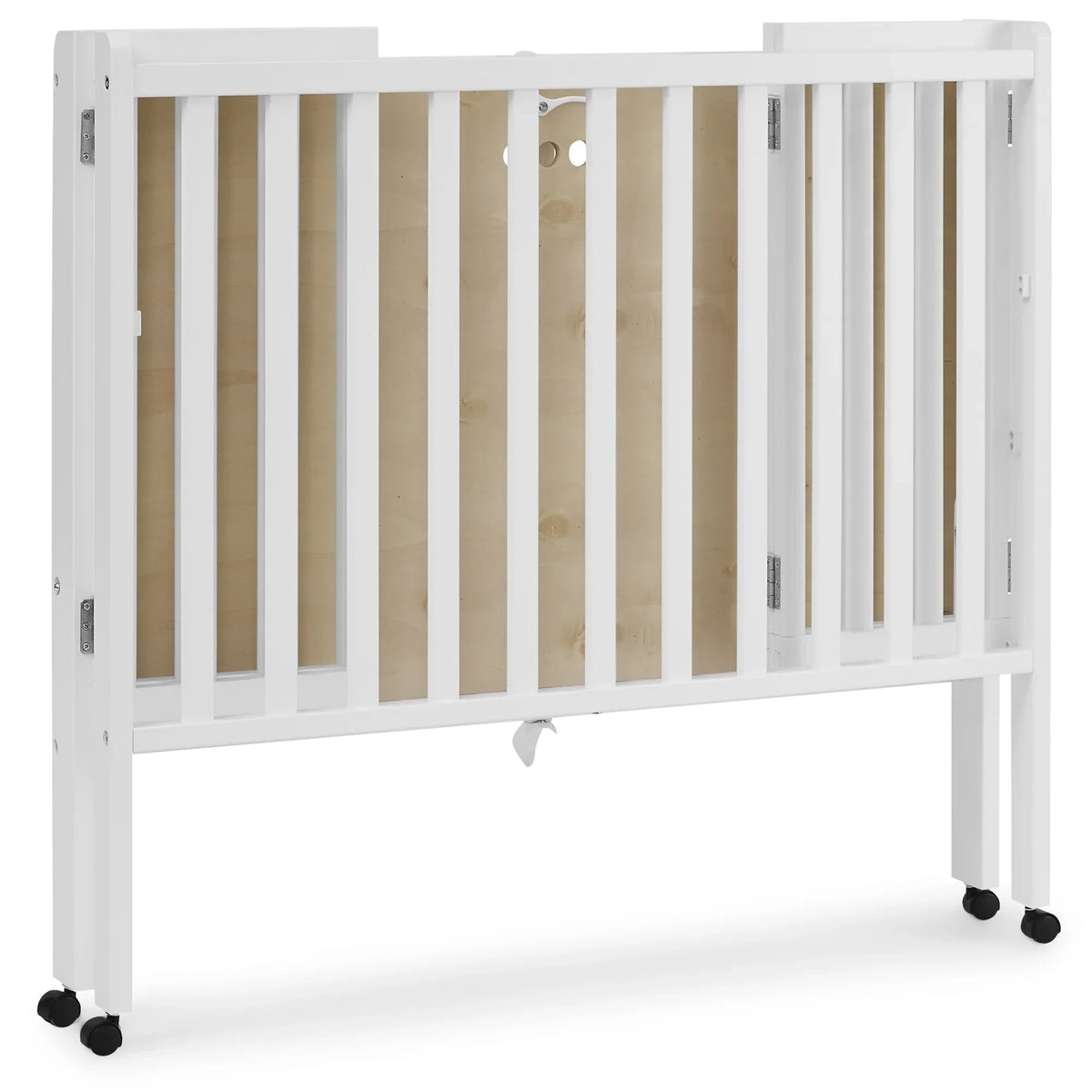 2026 NewDelta Children Lee Portable Folding Mini Crib with 1.5-Inch Mattress - Greenguard Gold Certified, Bianca White