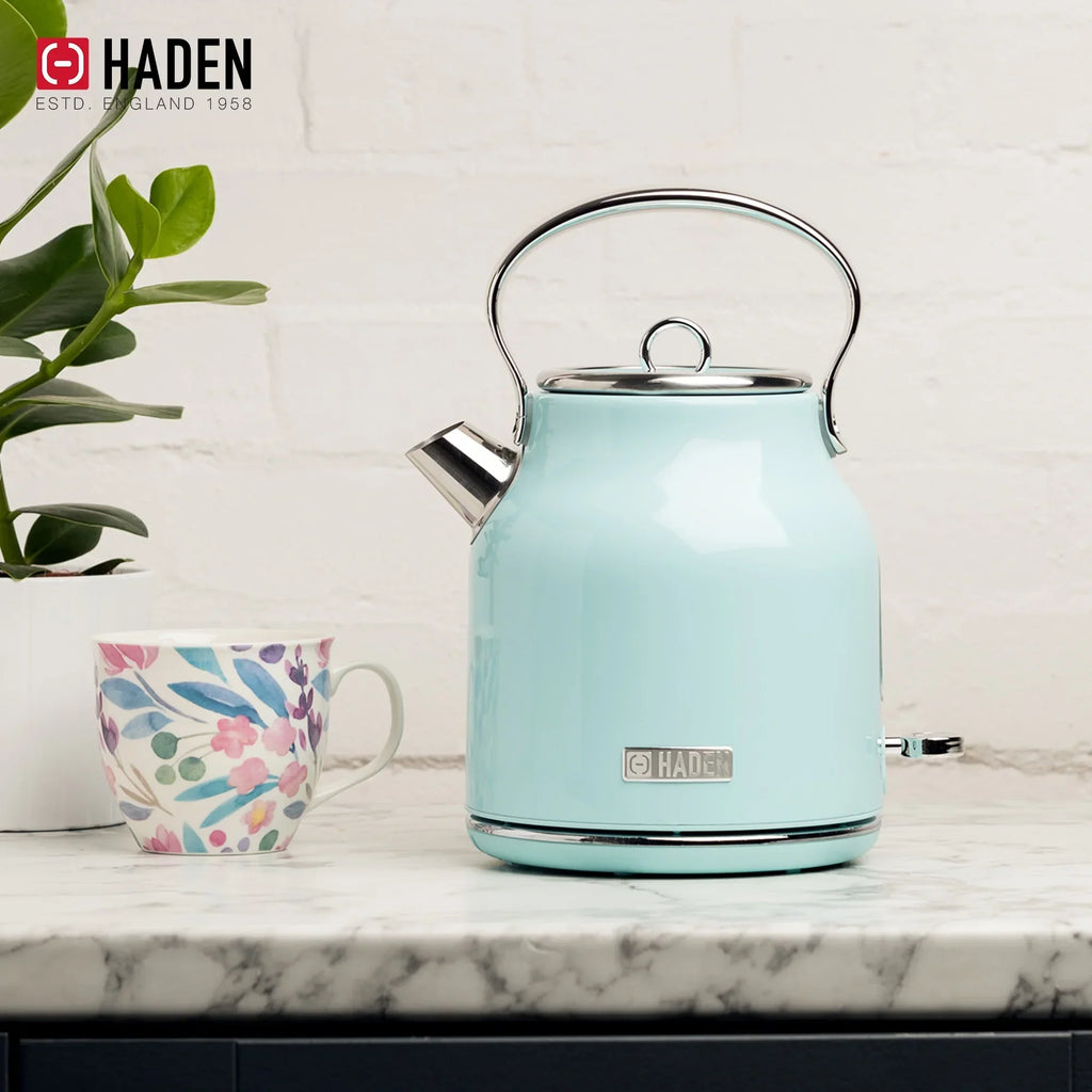 2026 NewHaden Heritage 1500 1.7 Electric Kettle, Matte Black Finish with Copper Accents
