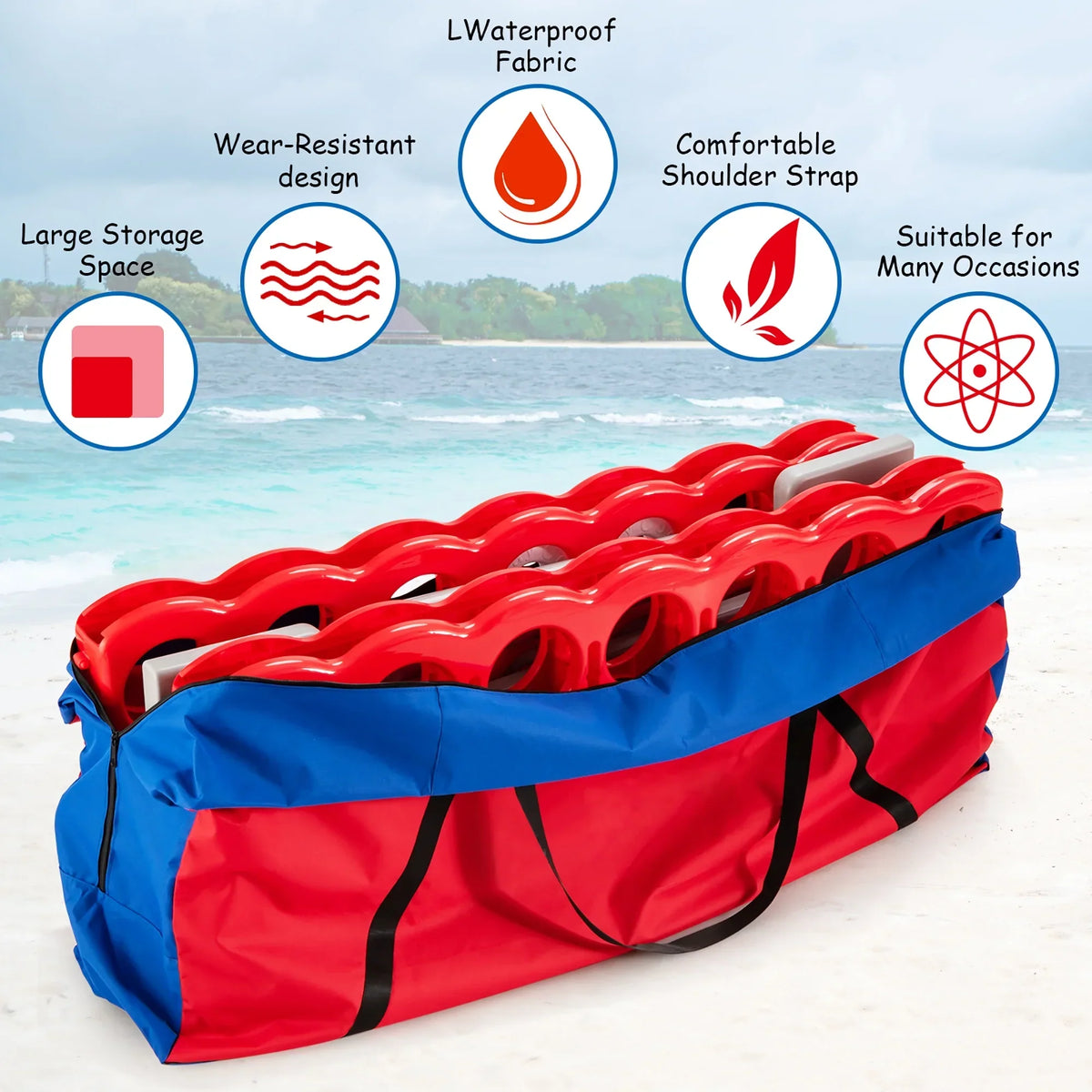 2026 NewCostway Giant 4 in A Row Jumbo 4-to-Score Game Set W/Storage Carrying Bag for Kids Adult