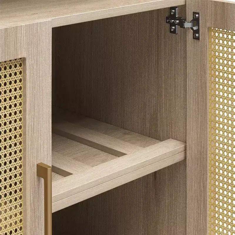 2026 GDFStudio Jackson Armario de almacenamiento moderno arqueado de 70" con 2 puertas