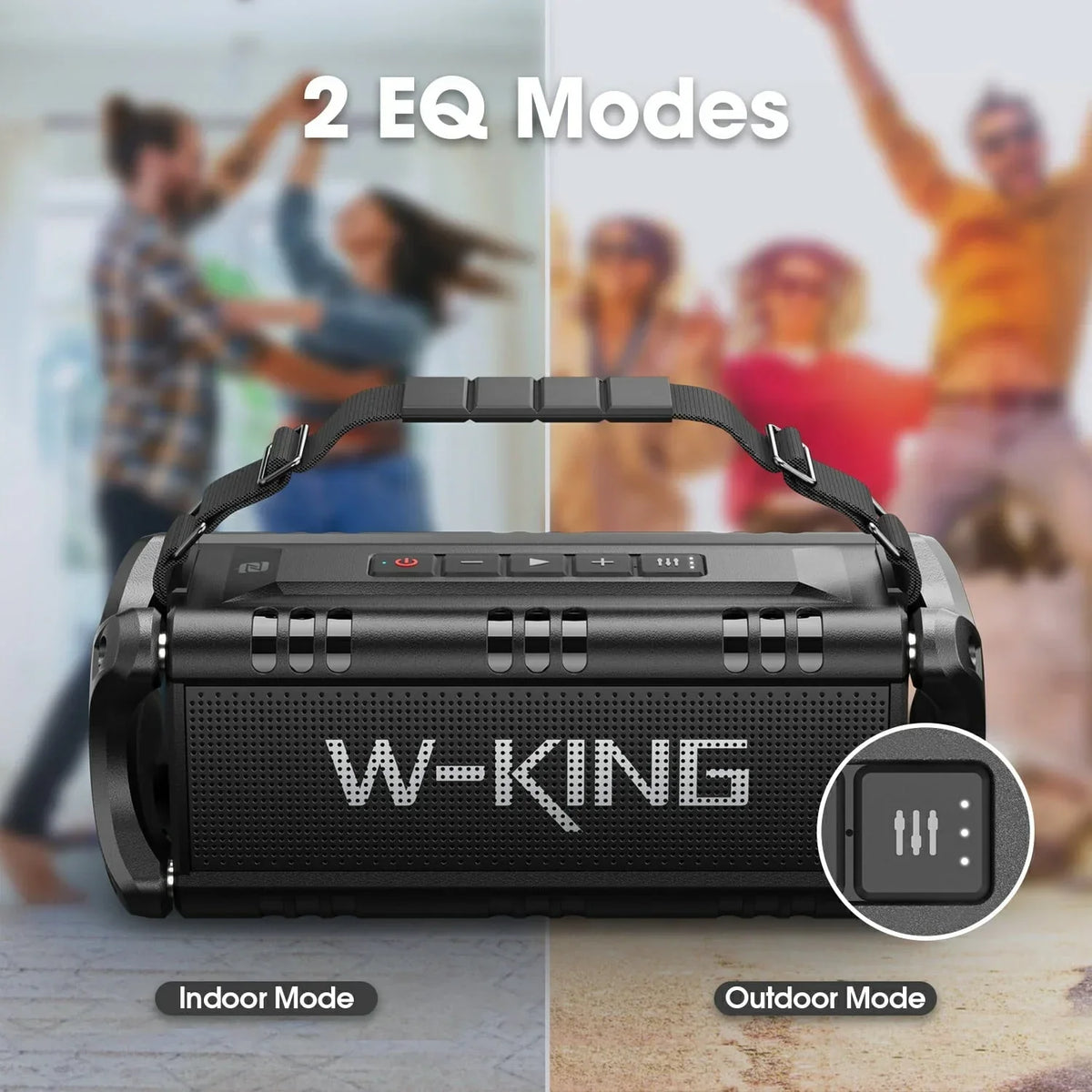 2026 NewW-King 50W Bluetooth Speakers, IPX6 Waterproof, Deep Bass, 30H, TWS, Black