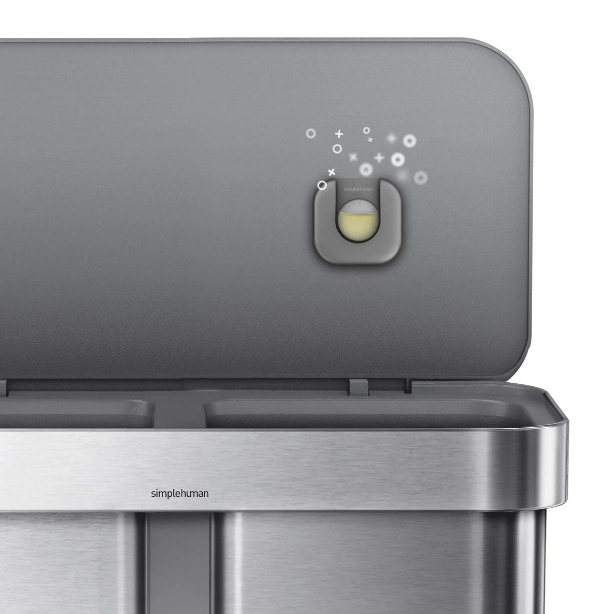 2026 Newsimplehuman 58 Liter / 15.3 Gallon Rectangular Dual Compartment Recycling Step, Brushed Stainless Steel with Soft-Close Plastic Lid Kitchen Trash Can