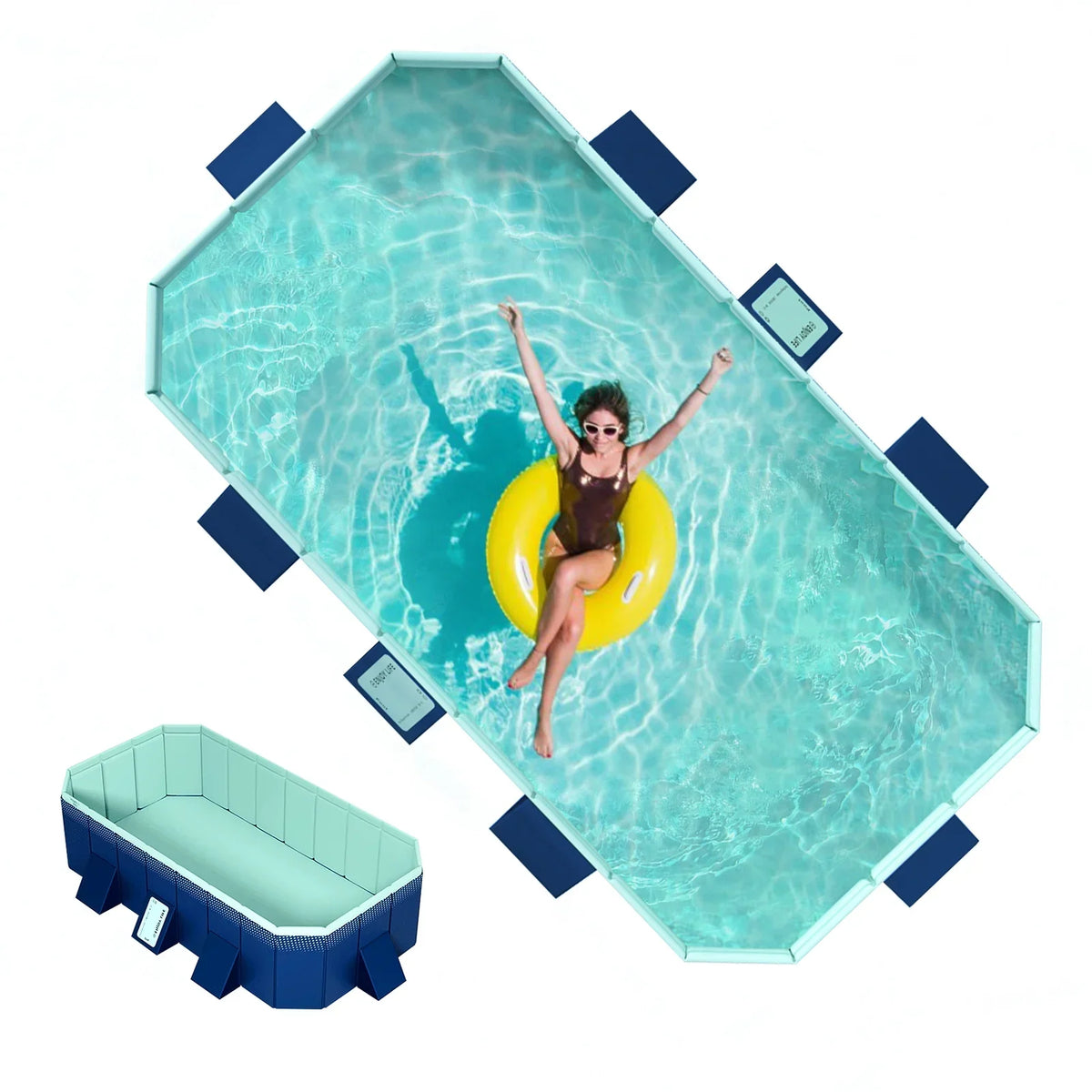 2026 Newmwptoo Foldable Swimming Pool, Installation-free Portable Kids Swimming Pool, Collapsible Inflatable-Free Large Pool, for Adult Puppy Garden Patio