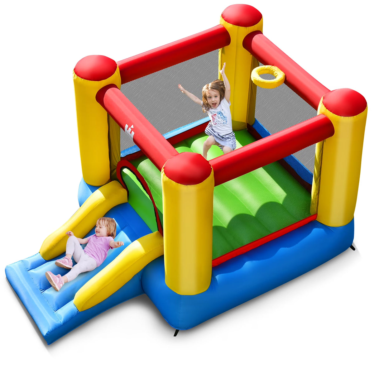 2026 NewCostway Inflatable Bouncer Kids Bounce House Jumping Castle Slide with 480W Blower