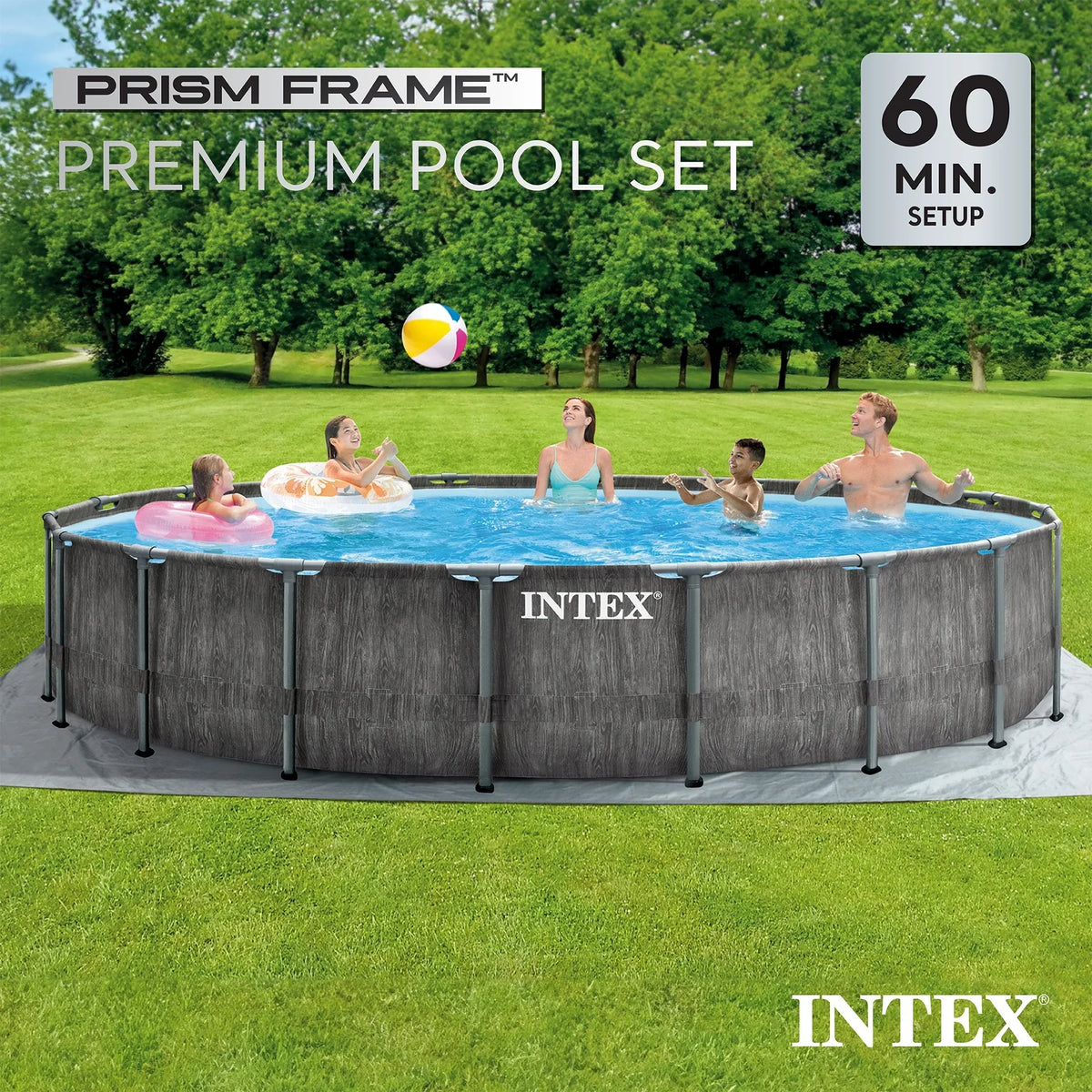 2026 NewIntex 16Ft X 8Ft X 42In Prism Frame Rectangular Pool Set