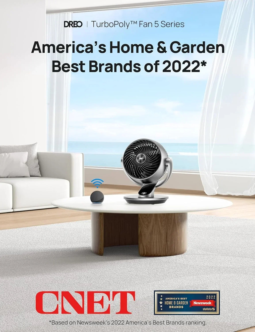 2026 NewDreo 10.24 in 4-Speed Oscillating 343 CFM Air Circulator Fan