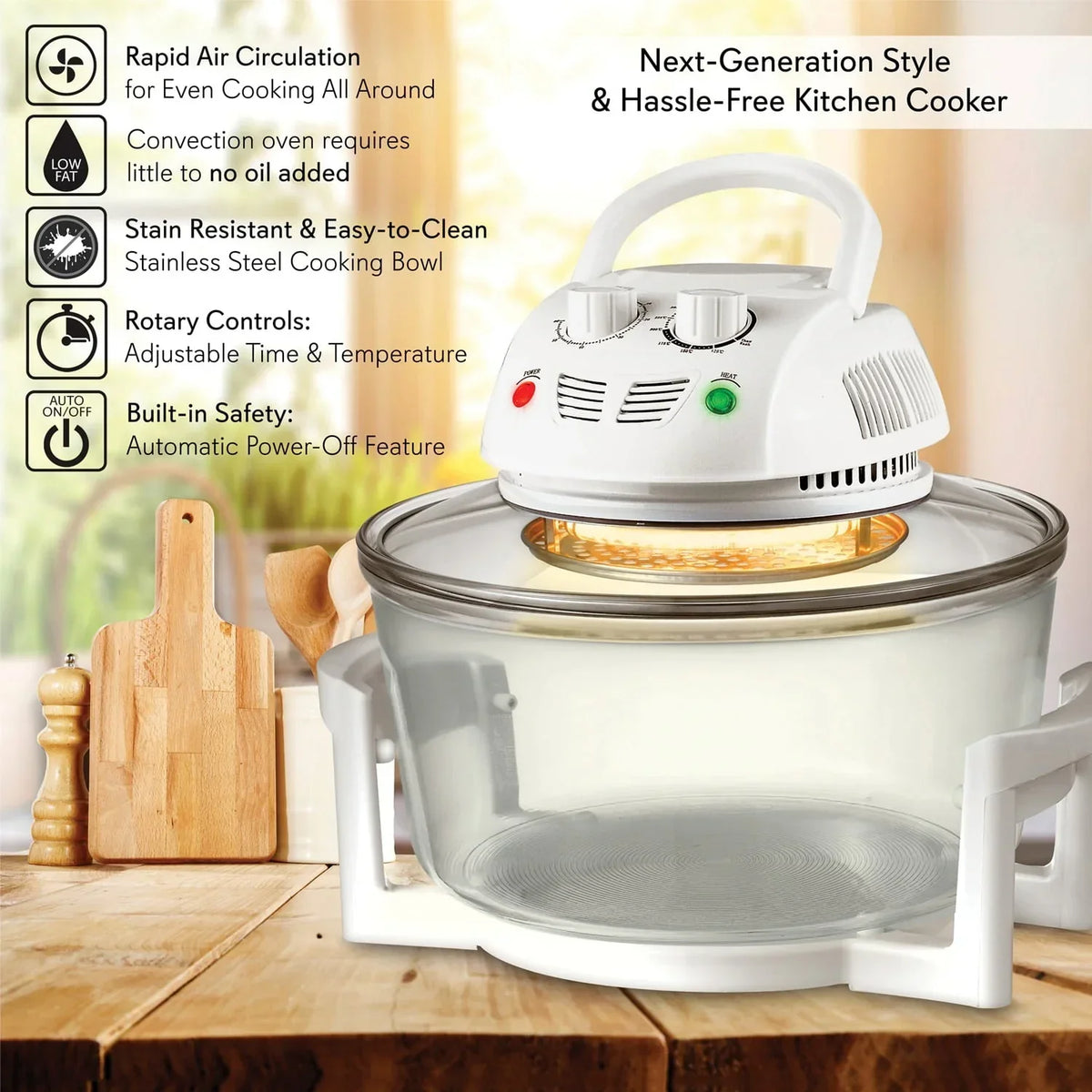 2026 NewNutrichef Halogen Oven Air-fryer/infrared Convection Cooker